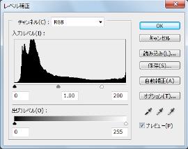 photoshopで見たある写真のレベル補正画像
