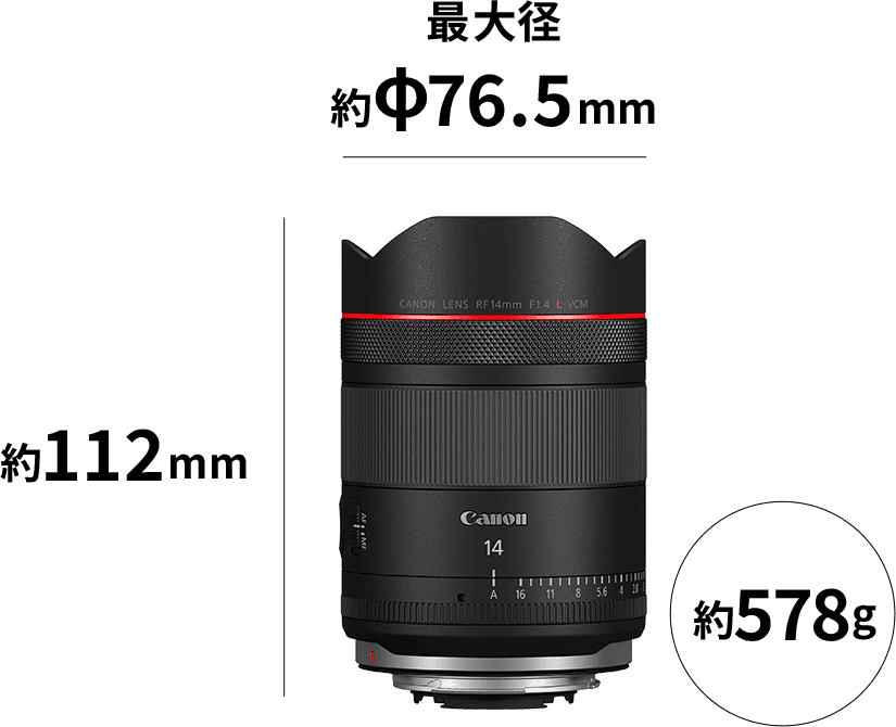 最大径 約Φ76.5mm 約112mm 約578g