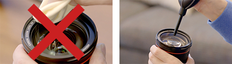 いきなりクリーニングクロスでレンズの表面を拭くのはNG!