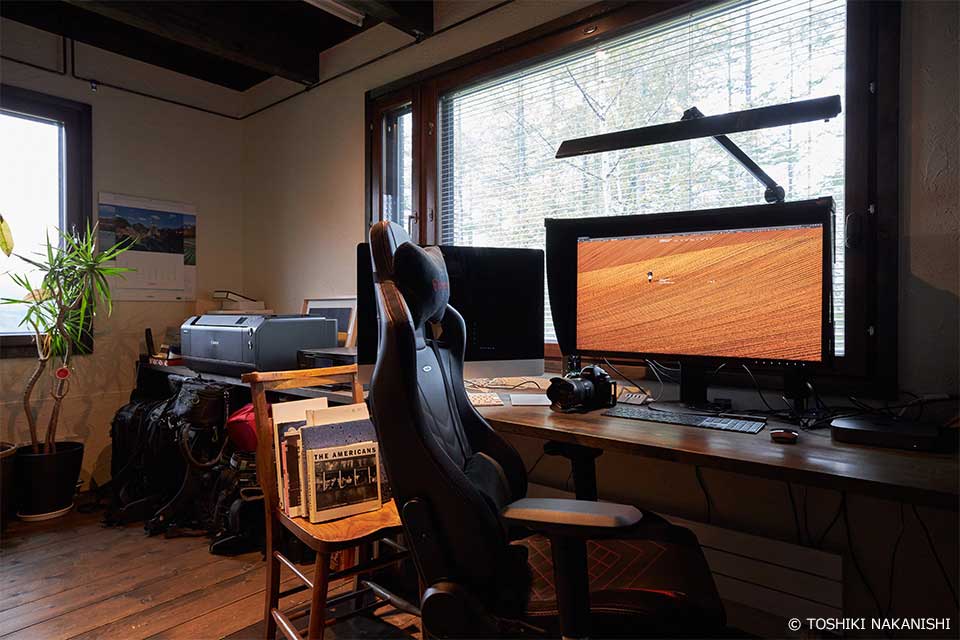 中西敏貴氏の自宅作業スペース