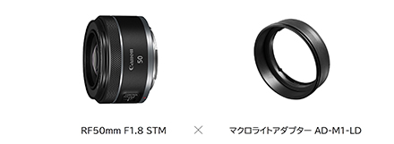 RF50mm F1.8 STM×マクロライトアダプター AD-M1-LD
