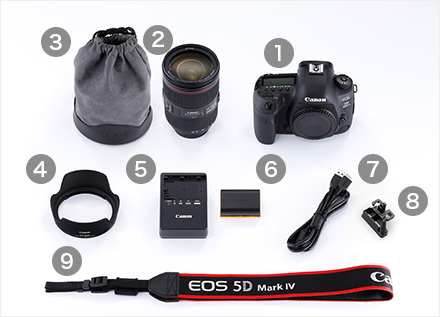 写真：EOS 5D Mark IV（WG）・EF24-105L IS USM レンズキット同梱品