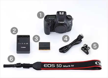 写真：EOS 5D Mark IV（WG）・ボディー同梱品