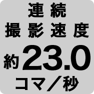 連続撮影速度 約23.0コマ／秒