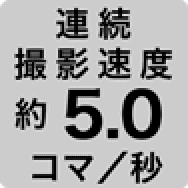 連続撮影速度 約5.0コマ／秒