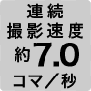 連続撮影速度 約7.0コマ／秒