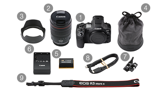 EOS R5 Mark II・RF24-105L IS USM レンズキット 本体構成