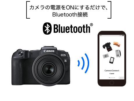 カメラの電源をONにするだけで、Bluetooth接続
