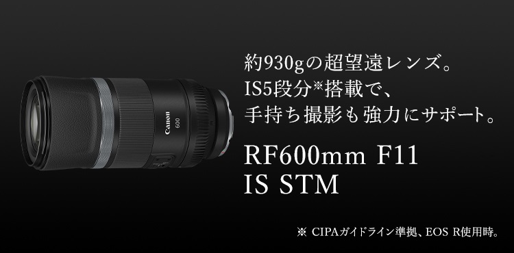 サイズ表記でキャノン  RF600mm F11 IS STM