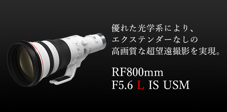 超望遠撮影をサポートする5.5段分のISを搭載。贅沢な光学系と優れた操作性を両立。 RF800mm F5.6 L IS USM