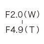 F2.0（W）-F4.9（T）