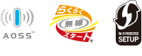 ロゴ:AOSS、らくらく無線スタート、SETUP