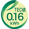 ロゴ:TEC値 0.16kWh