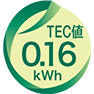ロゴ：TEC値 0.16kWh