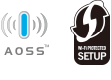 ロゴ：AOSS、らくらく無線スタート、SETUP