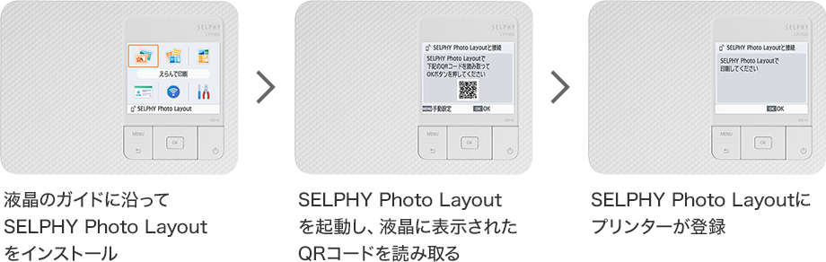 SELPHY Photo Layoutでの接続方法
